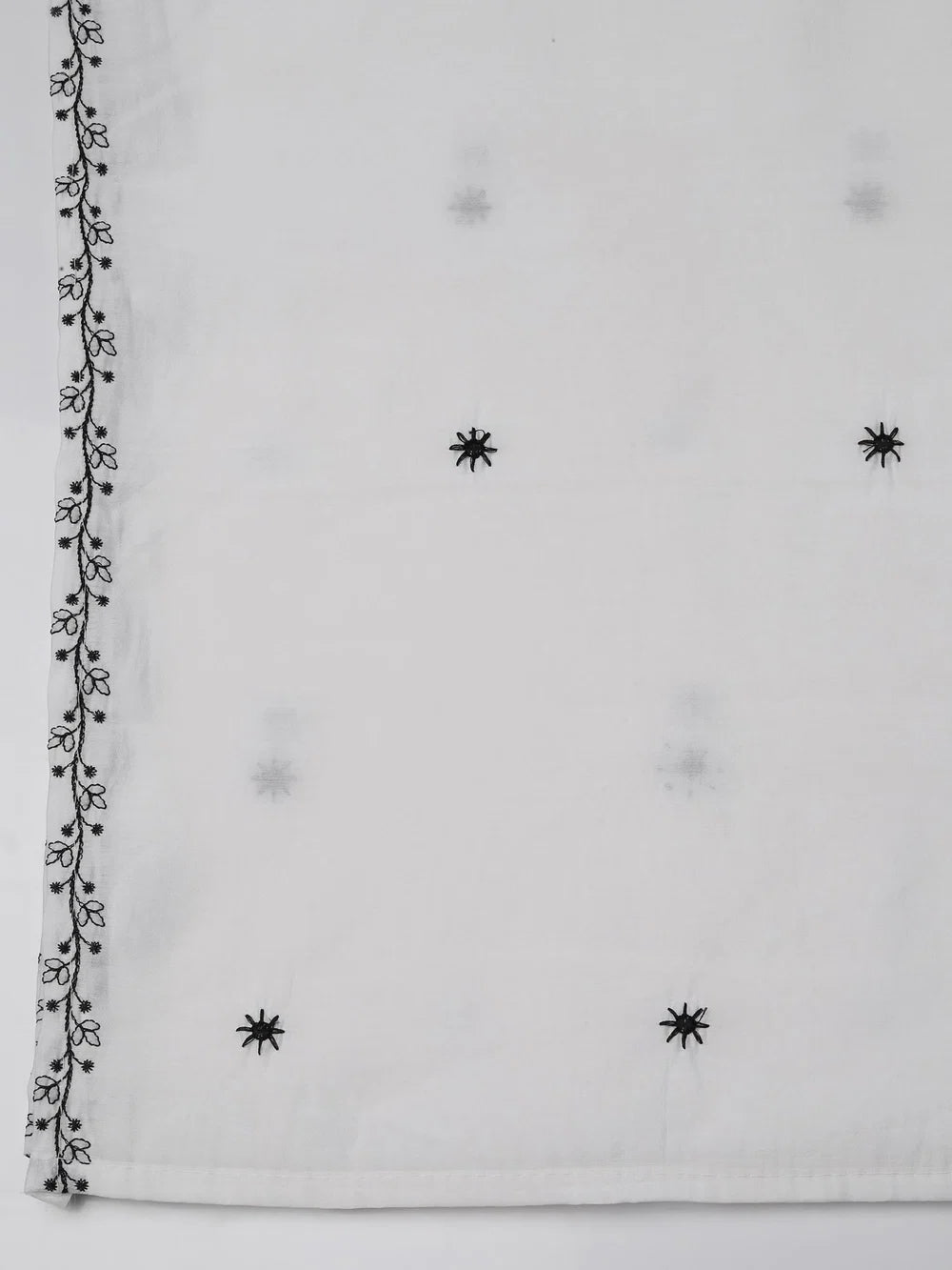 Women Chanderi White Embroidered Kurta Comfort Pant Dupatta