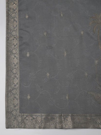 Women Viscose Jacquard Steel Blue Kurta Comfort Pant Dupatta