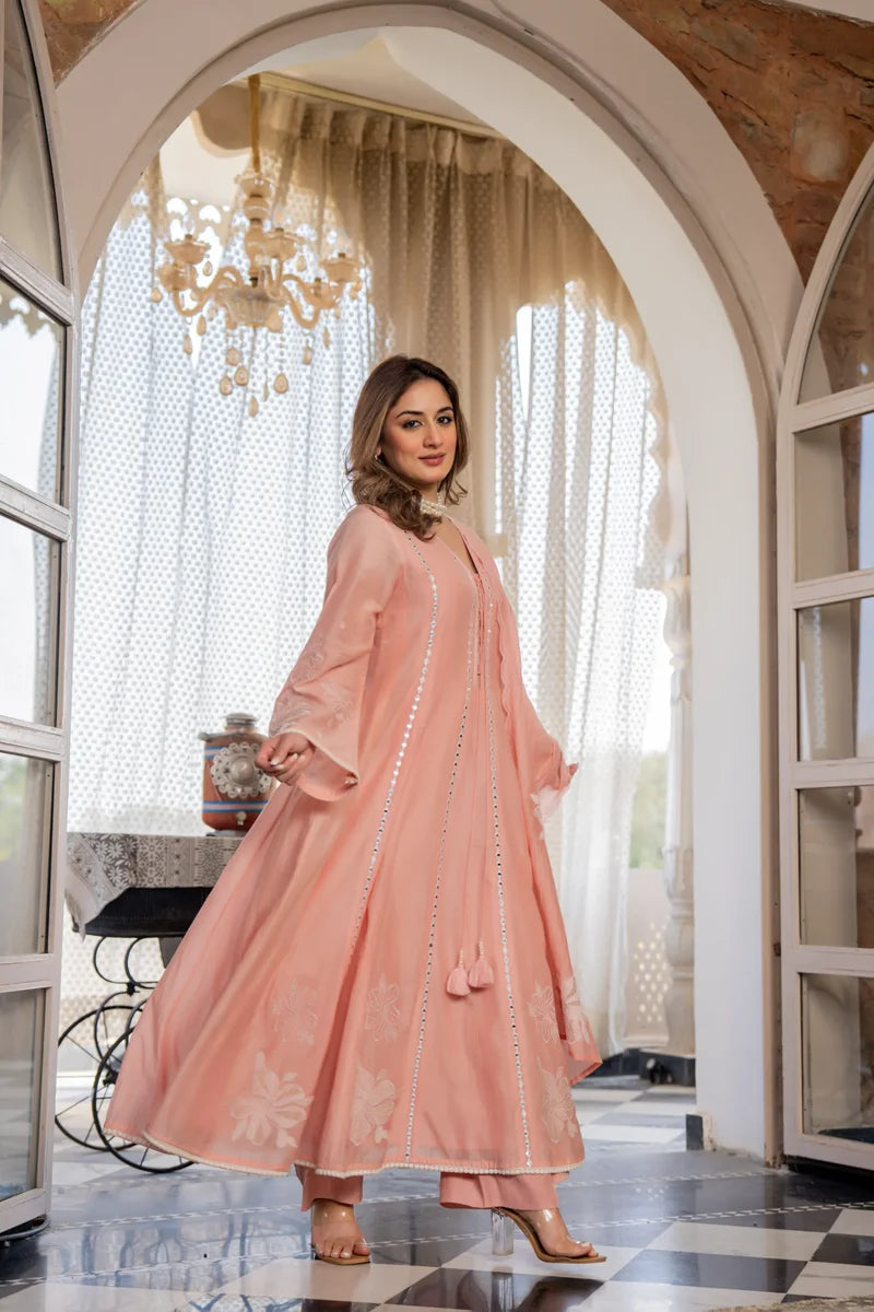Blush Petal Chanderi Suit Set