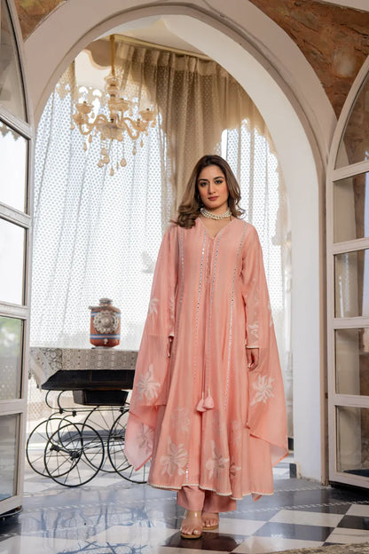 Blush Petal Chanderi Suit Set