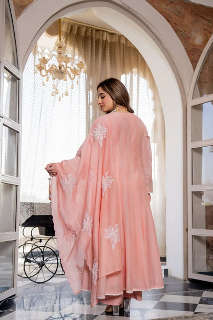 Blush Petal Chanderi Suit Set
