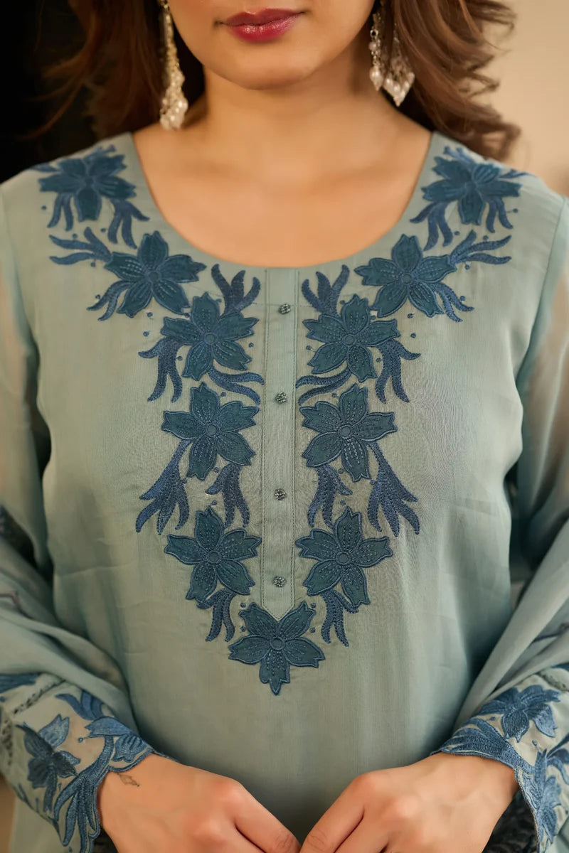 Powder Blue Blossom Suit Set
