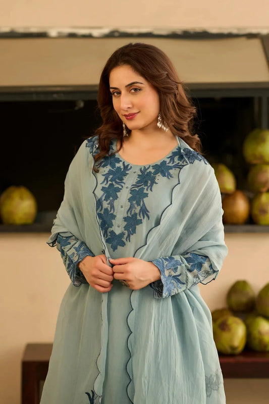 Powder Blue Blossom Suit Set